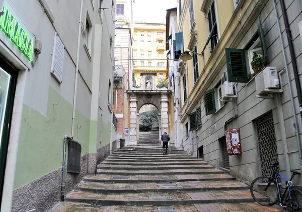 Alte Mittelalterliche Italienische Stadt Genua Städtische Architektur Stadtbild Gebäude Geschichte — Stockfoto