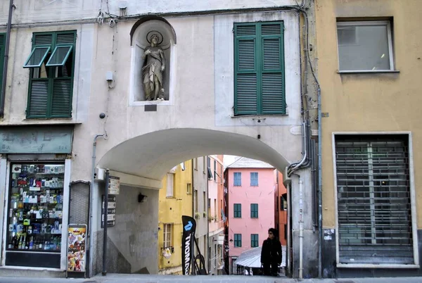 Genua Alte Italienische Stadt Mittelalterliche Gebäude Stadtpanorama Stadtbild Architektur Geschichte — Stockfoto