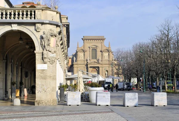 Bergamo Stare Włoskie Miasto Średniowieczne Budynki Panorama Miejska Piękny Krajobraz — Zdjęcie stockowe