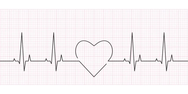 Herzschlaglinie Herzfrequenz Kardiogramm Und Ekg Konzept Vektorillustration — Stockvektor