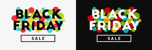 Black Friday Banner Concepts Colorful Dots — Stock Vector