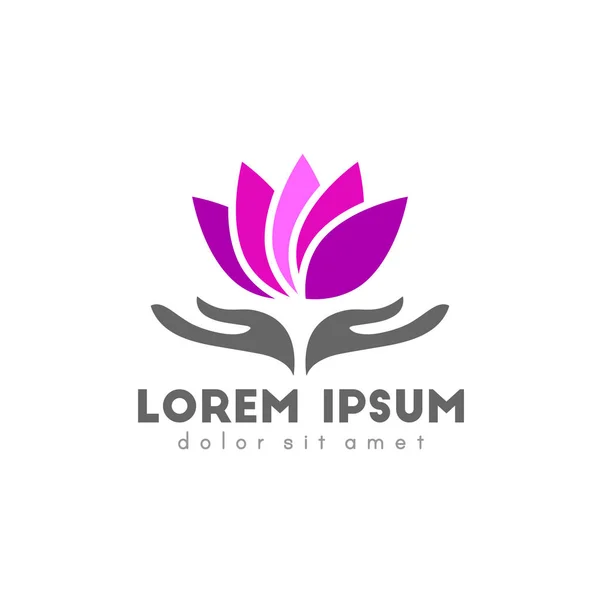 Lotus Flor Logo Diseño — Archivo Imágenes Vectoriales