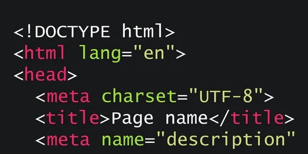 Html Kód Detailní Pohled Vektorová Ilustrace — Stockový vektor