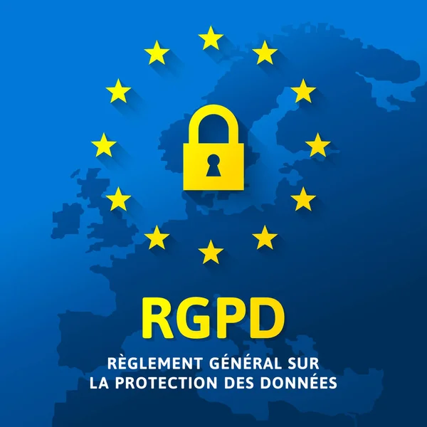 Rgpd Reglement General Protection Des Donnes Drapeau Union Europeenne Avec — Archivo Imágenes Vectoriales