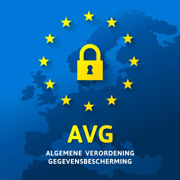 Avg Algemene Verordening Gegevensbescherming — 图库矢量图片