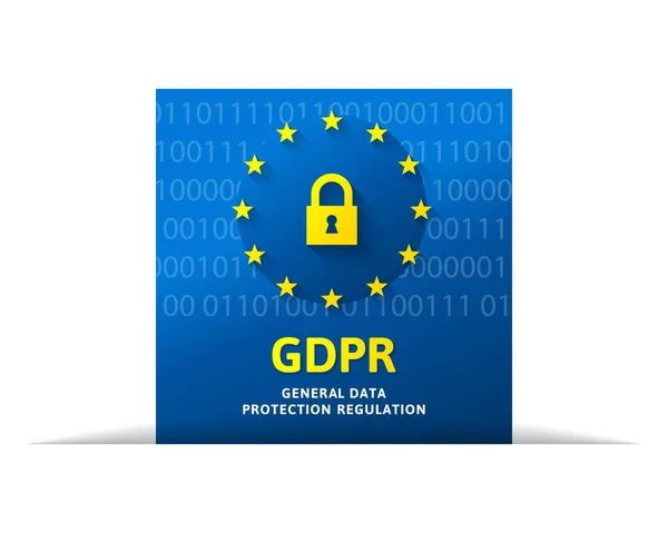 Concepto Gdpr Con Cerradura Bandera Código Binario Segundo Plano Como — Archivo Imágenes Vectoriales