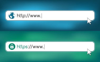 http ve https imzalı adres ve gezinme çubuğu