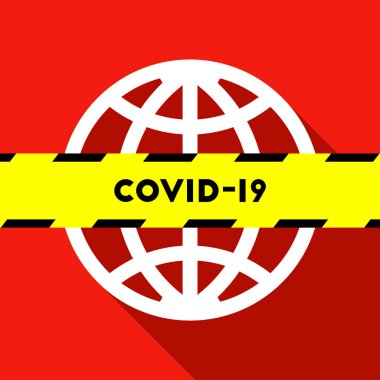 COVID-19 ve düz tasarımda küresel salgın konsepti