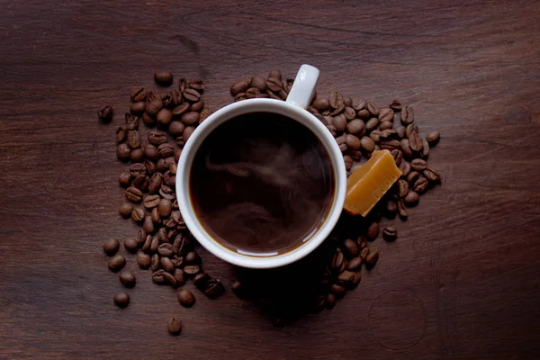 Taza de café con dulces — Foto de Stock