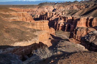 Kazakistan 'ın ulusal, doğal parkındaki Charyn Nehri Kanyonu.