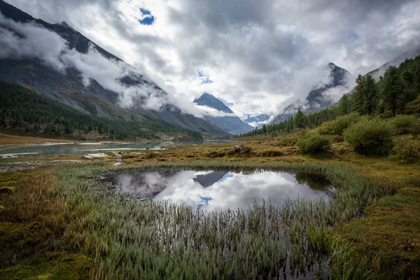 República Altai Lago Akkem Pie Montaña Belukha — Foto de Stock