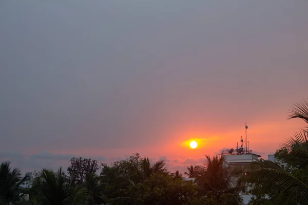 Prachtig Uitzicht Zonsondergang Het Stadsgezicht Zonsondergang Uitzicht Vanaf Stad Bolding — Stockfoto