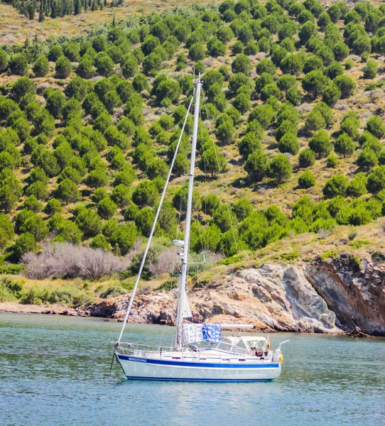 El barco de salpicadura mar de agua — Foto de Stock