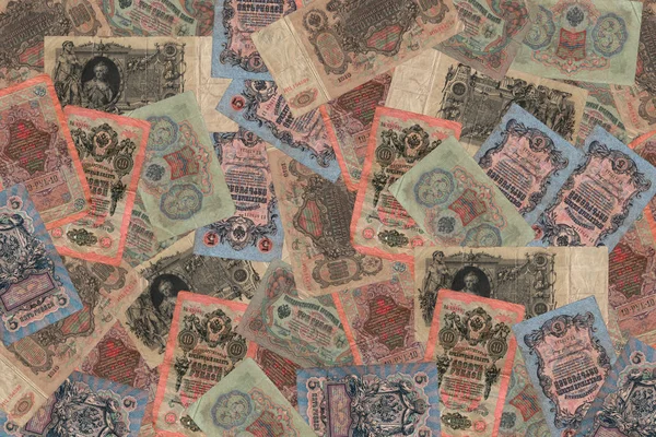 Original pattern, background from unique old Russian banknotes, — Stock Photo, Image