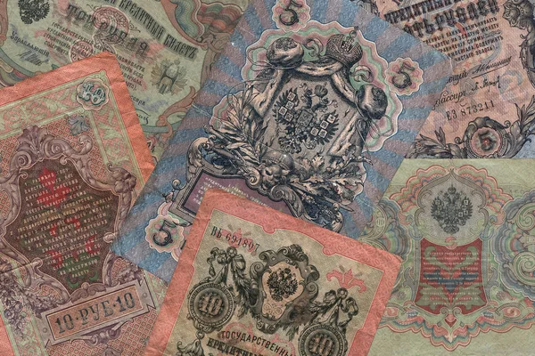 元のパターン、ユニークな古いロシアの銀行券からの背景, — ストック写真