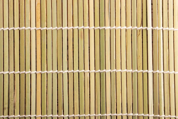 Bambusová Rohožka Vaření Sushi Rolky Dřevěné Pozadí Detailní Záběr — Stock fotografie