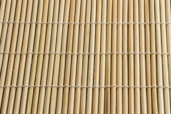 Sárga Olíva Bambusz Szőnyeg Textúrája Sushi Közelkép Makro Felülnézet — Stock Fotó