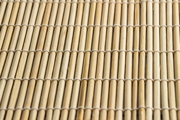 Texture Yellow Olive Bamboo Mat Sushi Close Macro Top View — Stock Photo, Image