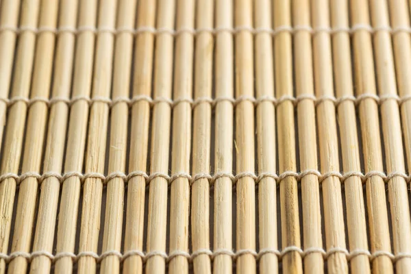 Texture Yellow Olive Bamboo Mat Sushi Close Macro Top View — Stock Photo, Image