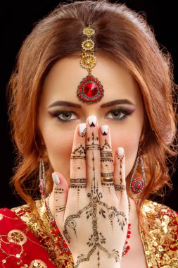 beautiful hindu woman model clipart