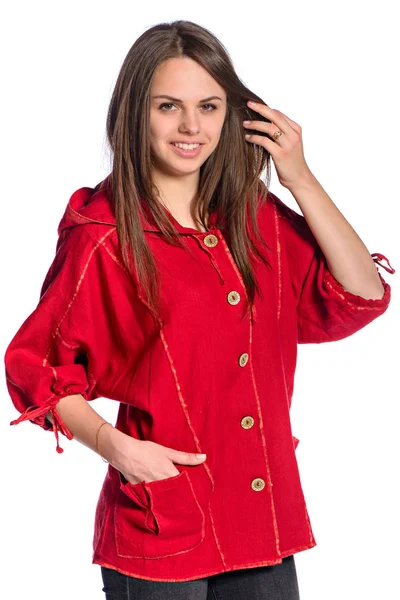 Adolescente mostrando ropa — Foto de Stock