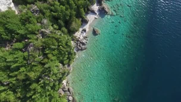 Aguas Bastante Turquesas Bahía Georgiana Canadá Vistas Desde Dron — Vídeo de stock