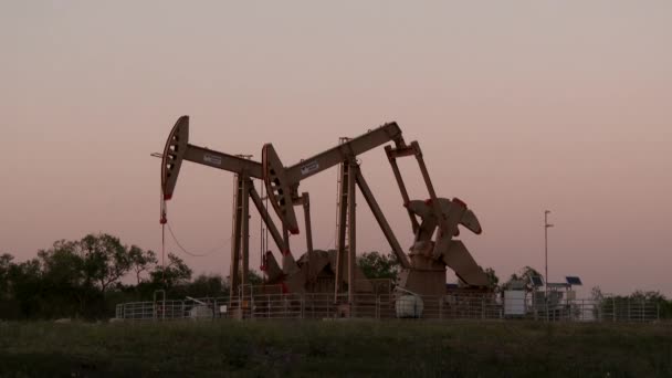 Bombas Óleo Equipamento Indústria Petrolífera — Vídeo de Stock