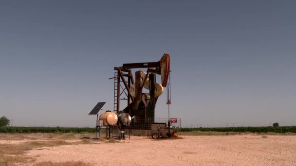 Bomba Óleo Equipamento Indústria Petrolífera — Vídeo de Stock