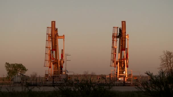 Bombas Aceite Equipos Industria Petrolera — Vídeo de stock
