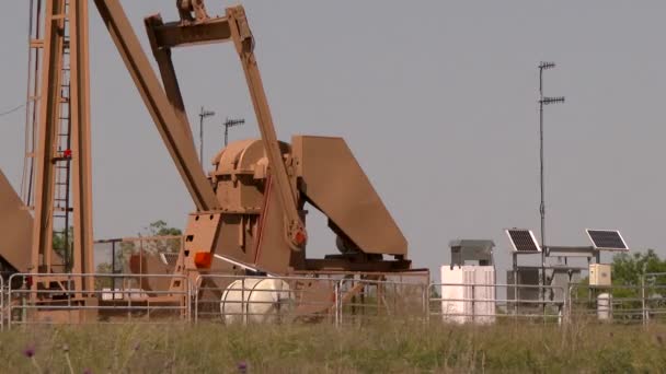 Bomba Óleo Equipamento Indústria Petrolífera — Vídeo de Stock