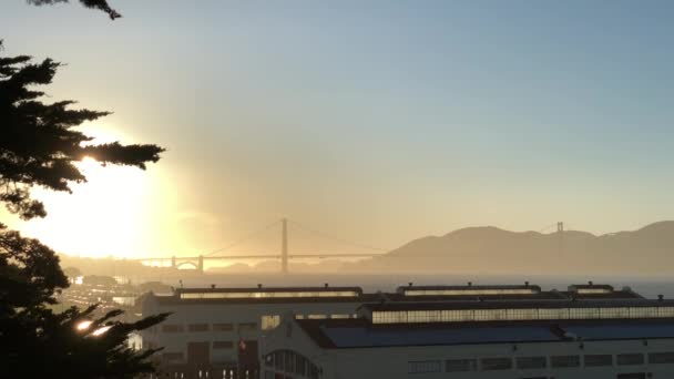 Beautiful Bridge Sunset Background — Stock Video