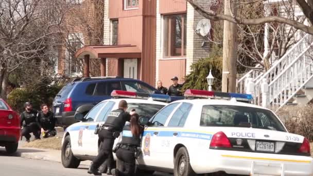 Vícenásobná Akce Policistů Tasenými Zbraněmi — Stock video