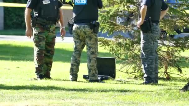 Askeri Polis Şüpheli Paket Keşfine Katıldı — Stok video