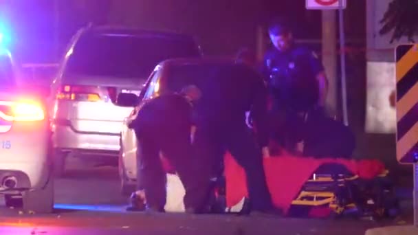 Victima Împușcată Fost Ajutată Targă Montreal Quebec Canada — Videoclip de stoc