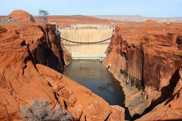 Glen Canyon Dam Colorado River View Southern Side Page Usa — Stock Photo, Image