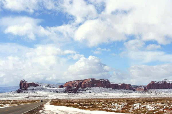 Route 163 Olhando Para Sul Para Monument Valley Depois Uma — Fotografia de Stock