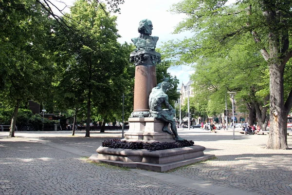 Pomnik Johna Ericssona Nybroviken Sztokholm Szwecja — Zdjęcie stockowe