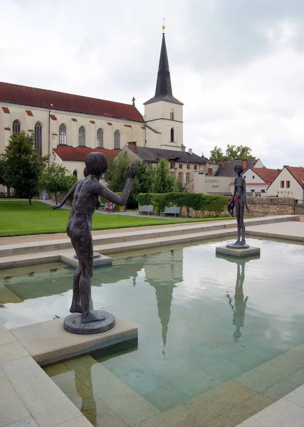 Arte Moderna Della Scultura All Aperto Litomysl Repubblica Ceca Giugno — Foto Stock