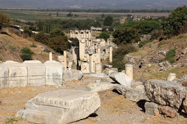 Ogólny Widok Ruiny Starożytnego Efezu Selkuk Prowincja Izmir Turcja Września — Zdjęcie stockowe
