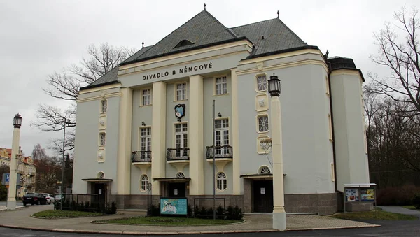 Nemcova Theater Main Facade Frantiskovy Lazne Czech Republic January 2020 — 图库照片