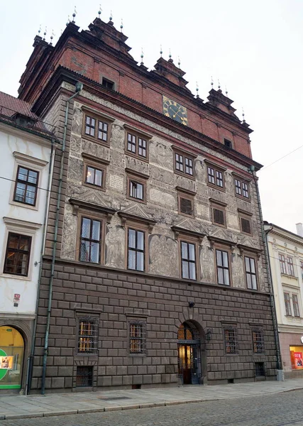 Renaissance Town Hall Republic Square Center Town Pilsen Plzen Czech — Stock Photo, Image