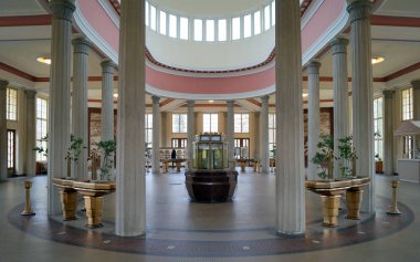 Maden suyu pavyonu Glauber Springs, Frantiskovy Lazne, Çek Cumhuriyeti - 5 Ocak 2020