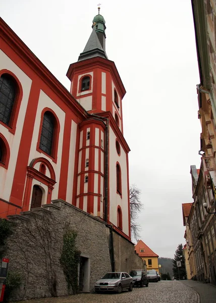 Eglise Baroque Saint Venceslas Achevée 1734 Loket République Tchèque Janvier — Photo