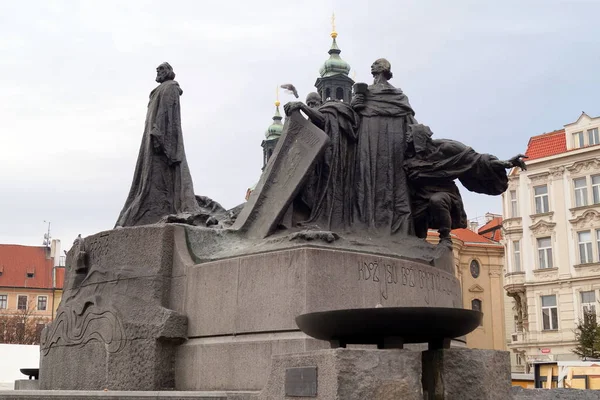 Jan Hus Memorial Old Town Square Prague Built 1915 Prague — ストック写真