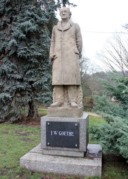 Goethe Statue Loket Czech Republic January 2020 — 图库照片