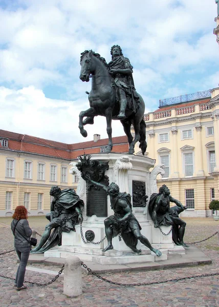 Charlottenburg Palace Estátua Equestre Friedrich Wilhelm Tribunal Honra Berlim Alemanha — Fotografia de Stock