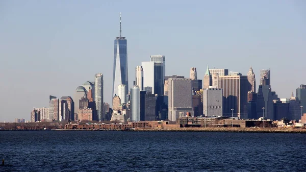 Lower Manhattan Skyline Uitzicht Haven Vanaf Brooklyn Army Terminal New — Stockfoto