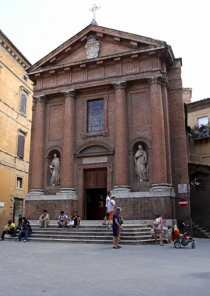 San Cristoforo Roman Catholic Church Located Piazza Tolomei Siena Italy — Stock Photo, Image