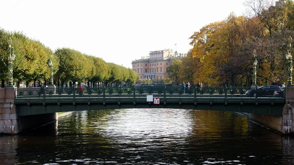 2Nd Sadovy Bridge Moyka River Mikhaylovsky Castle Aka Engineers Castle — Fotografia de Stock