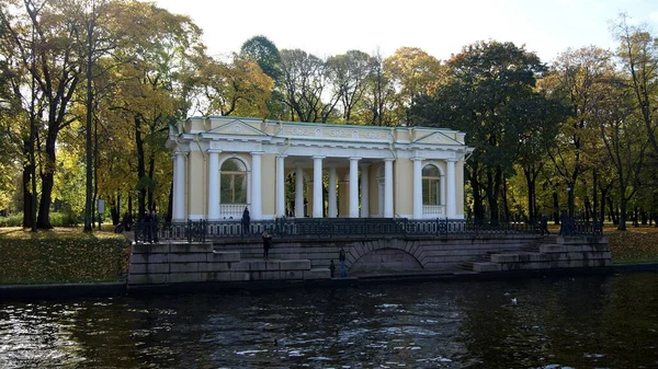 Rossi Pavilion Mikhailovsky Garden Embankment Moyka River Petersburg Russia October — Stock Photo, Image